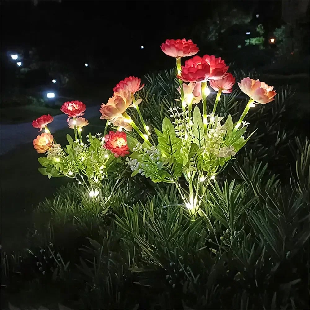 Solar LED Lotus Flower Garden Lights Waterproof Outdoor Patio Decor