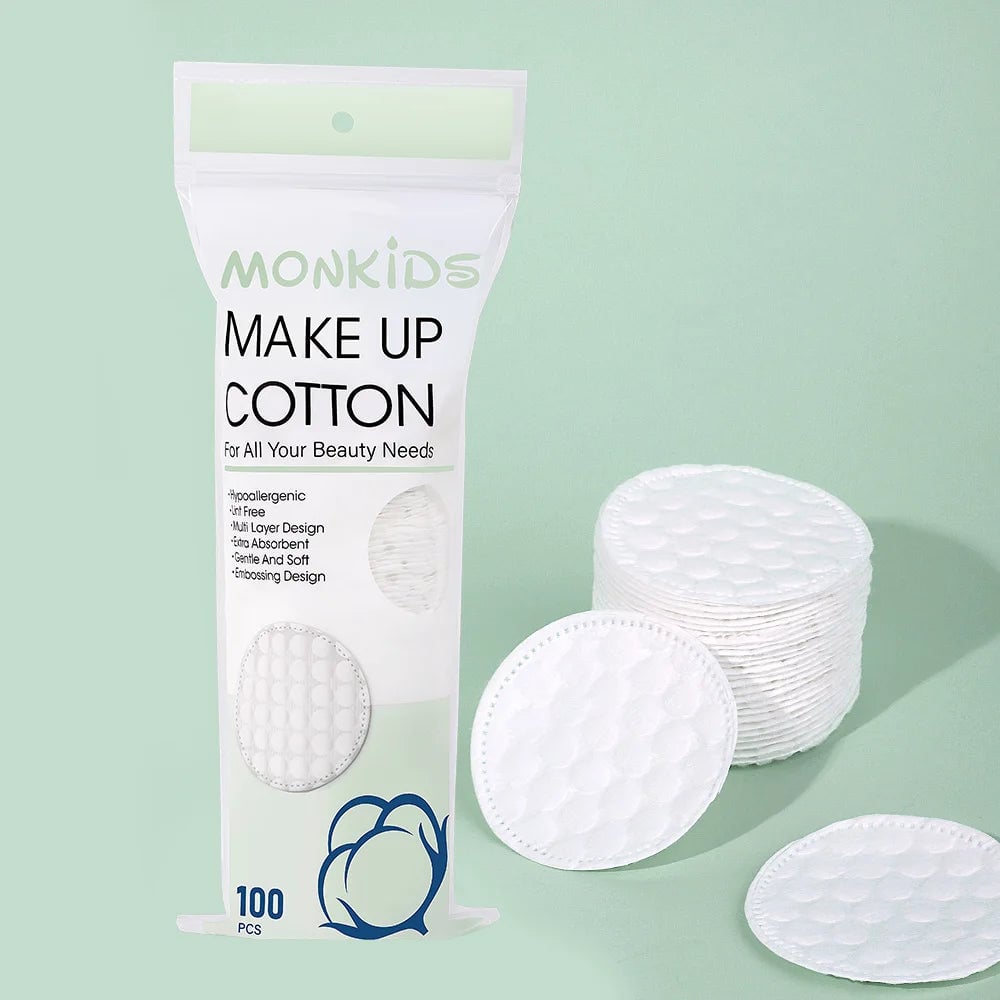 Cotton Makeup Remover Pads 100-200pcs Double Sided Round Facial