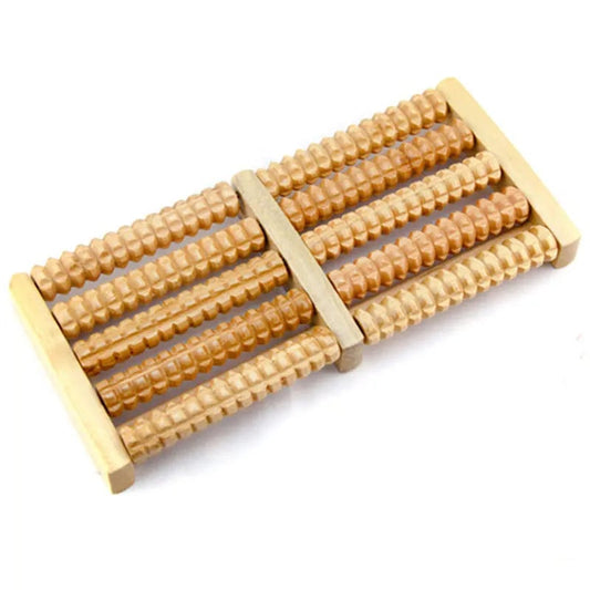 Wooden Foot Massager Roller - Reflexology Pain Relief Stress Therapy