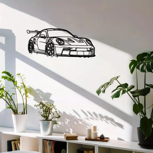 Metal Supercar Wall Art 15.75x6.32 Iron Racing Car Sculpture Decor