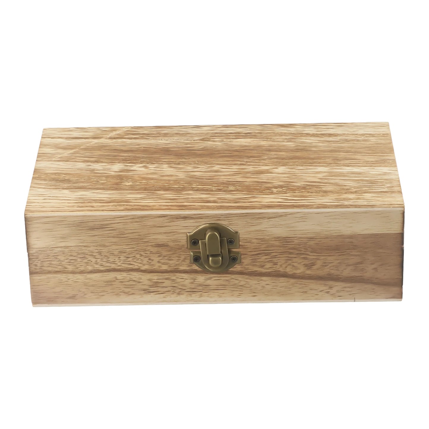 Wooden Storage Box 20x10x6cm Retro Buckle Tea Coffee Bean Container