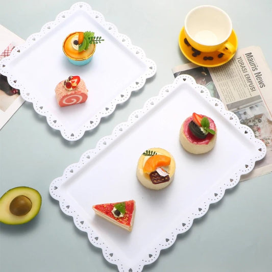 Reusable PP Square Rectangular Dessert Plates Set of 2 - Party
