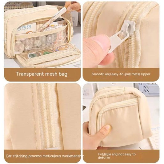 Large Capacity Pencil Case - Multi-Purpose Portable Pouch for Office