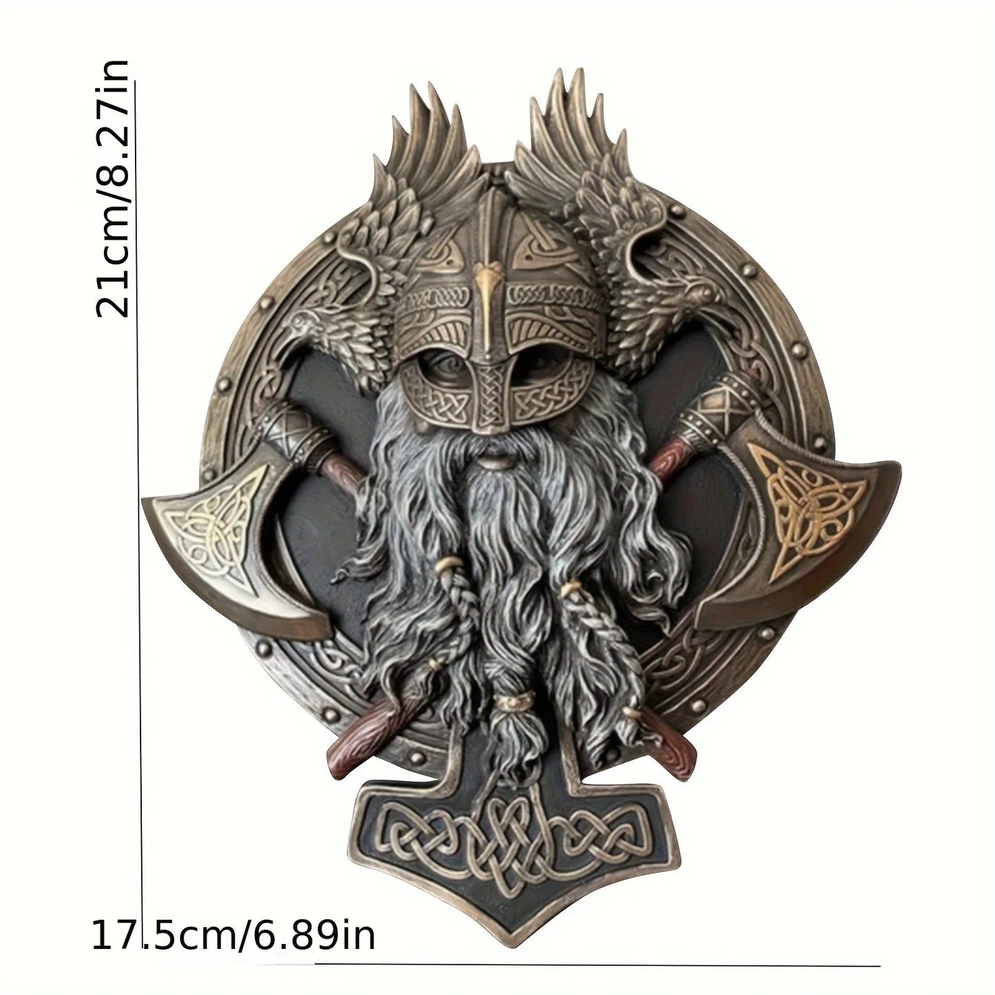 Ares Viking Warrior Axe Wall Plaque - Valhalla Sculpture Hanging
