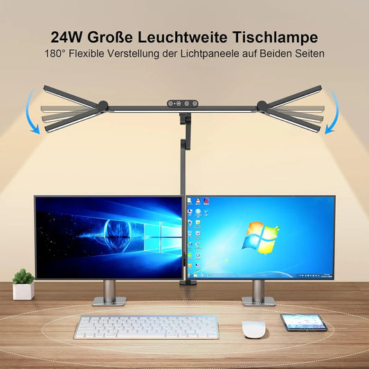 24W LED Desk Lamp with Clamp - Ultra Bright Architect Table Lamp
