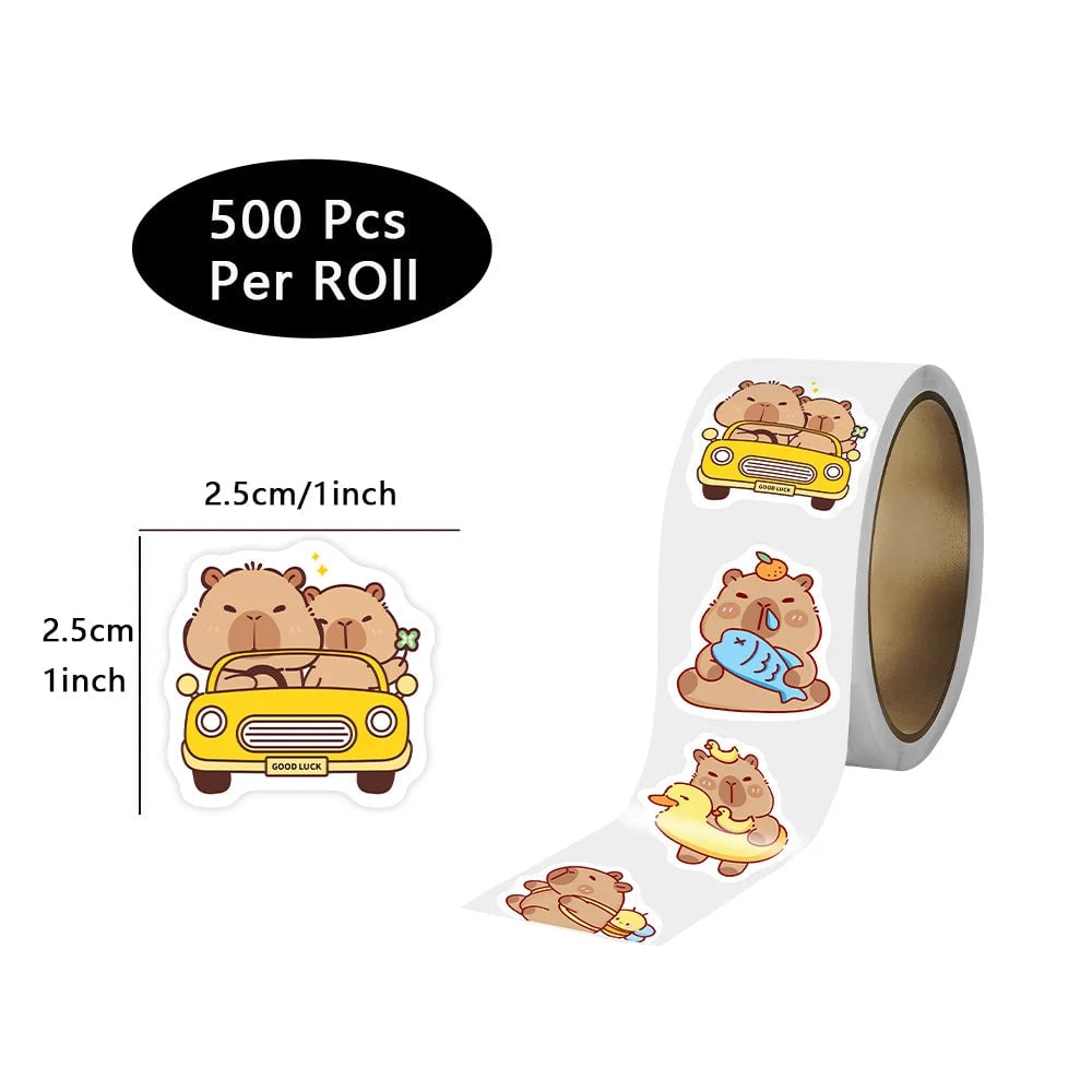 500PCS Capybara Stickers Pack - Waterproof Vinyl Decals Laptop Car