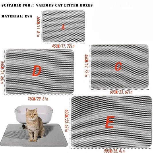 Large Waterproof Double Layer Cat Litter Mat Non-Slip Trapping Pad