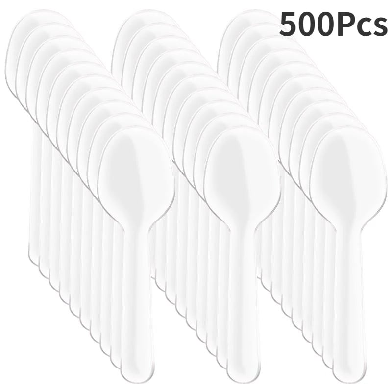 Mini Wooden Ice Cream Spoons 100/500pcs Disposable Dessert Scoops