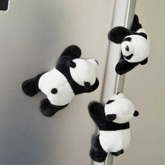 Soft Plush Panda Magnet - Oval Fabric Whiteboard Fridge Organizer