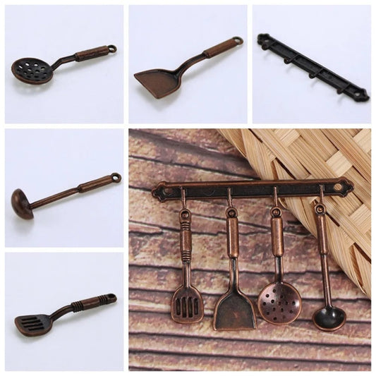 1:12 Scale Miniature Kitchen Kettle & Cookware Set Dollhouse Utensils