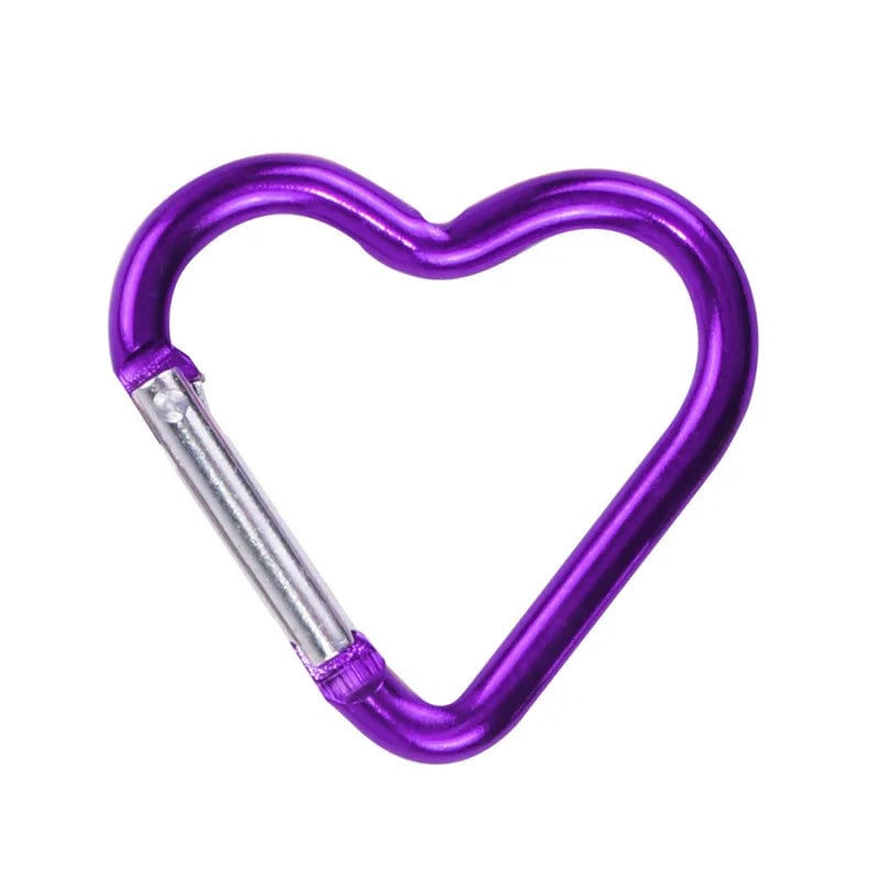 Heart-Shaped Aluminum Carabiner Keychain Clip Hook Water Bottle