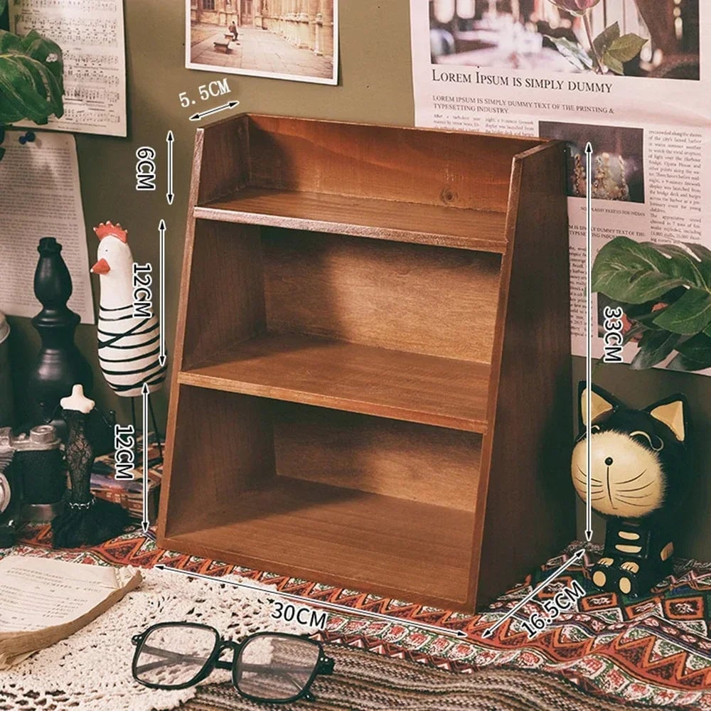 Vintage Wooden Perfume Organizer Rack - Multifunctional Storage