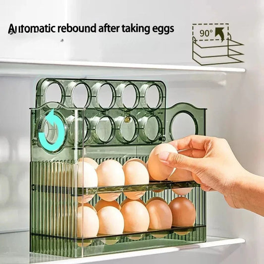 3-Tier Kitchen Egg Storage Container - Large Capacity Refrigerator