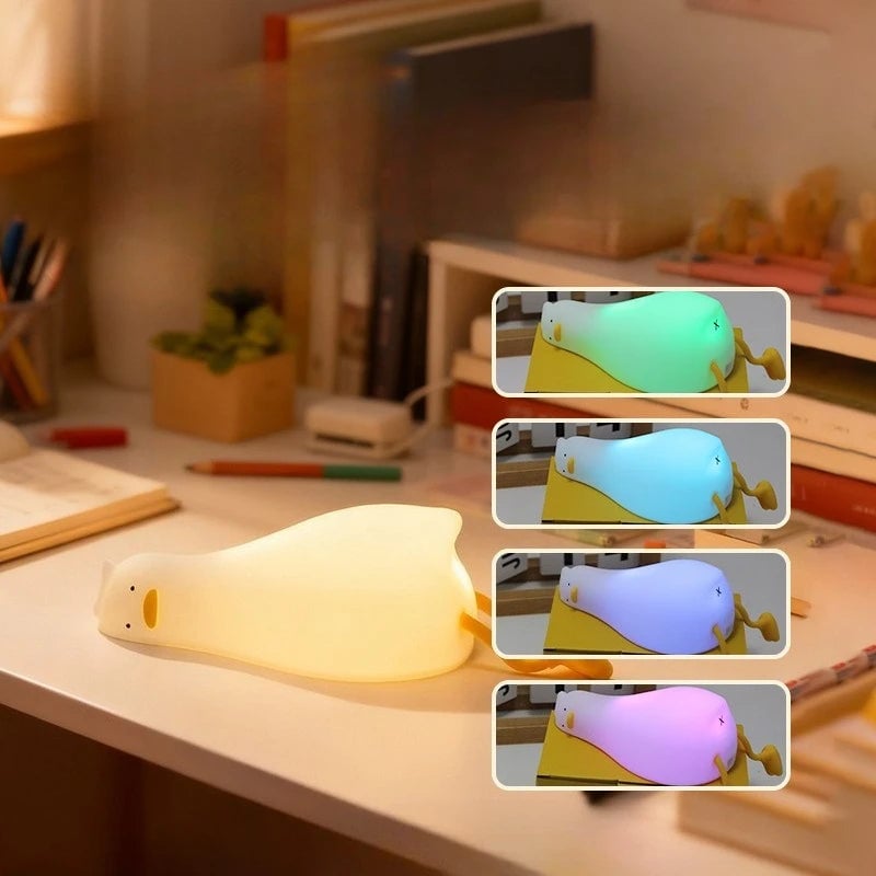 Rechargeable LED Duck Night Light Touch Control Silicone Lamp