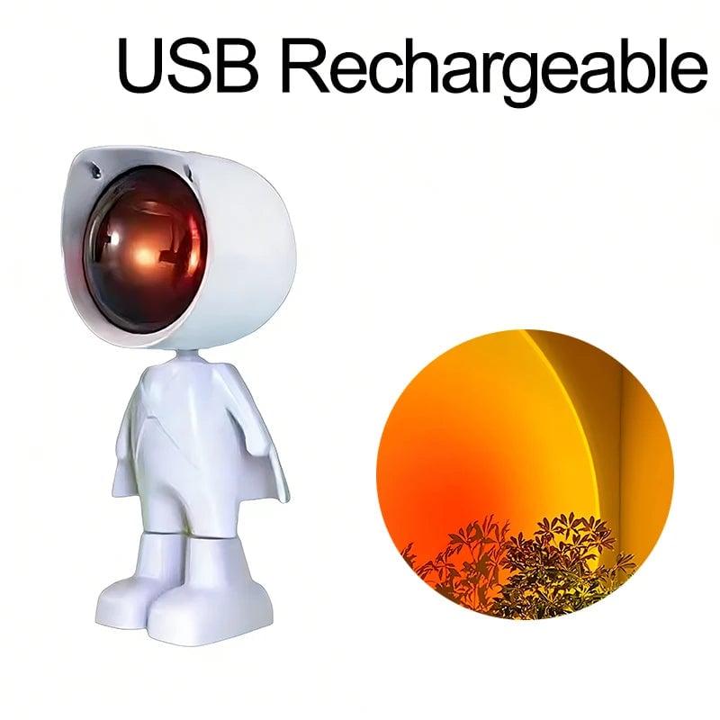 360° Rotating LED Sunset Projection Lamp - Adjustable Brightness Colors