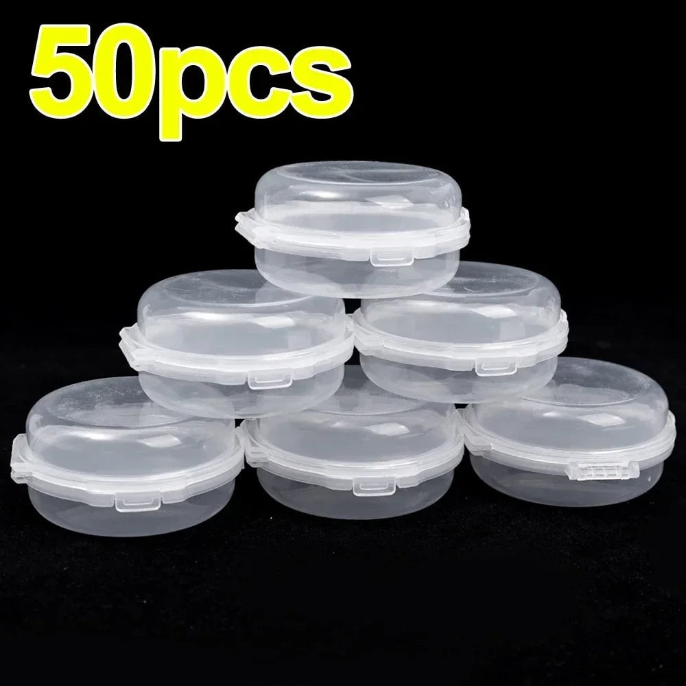 Double Layer Transparent Makeup Puff Storage Box - Dustproof Case