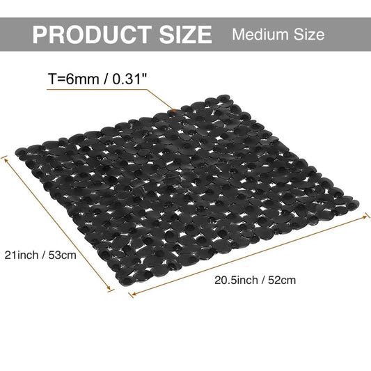 Square Non Slip Shower Mat 53x52cm Suction Cups Drain Holes Bath