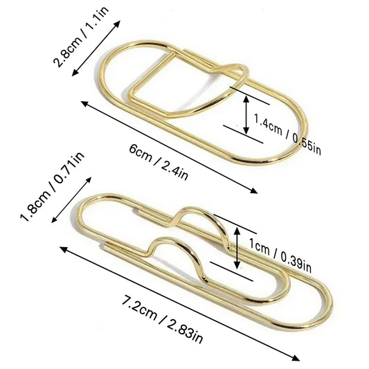 Golden Metal Pen Holder Clip Bookmark - Portable Office School
