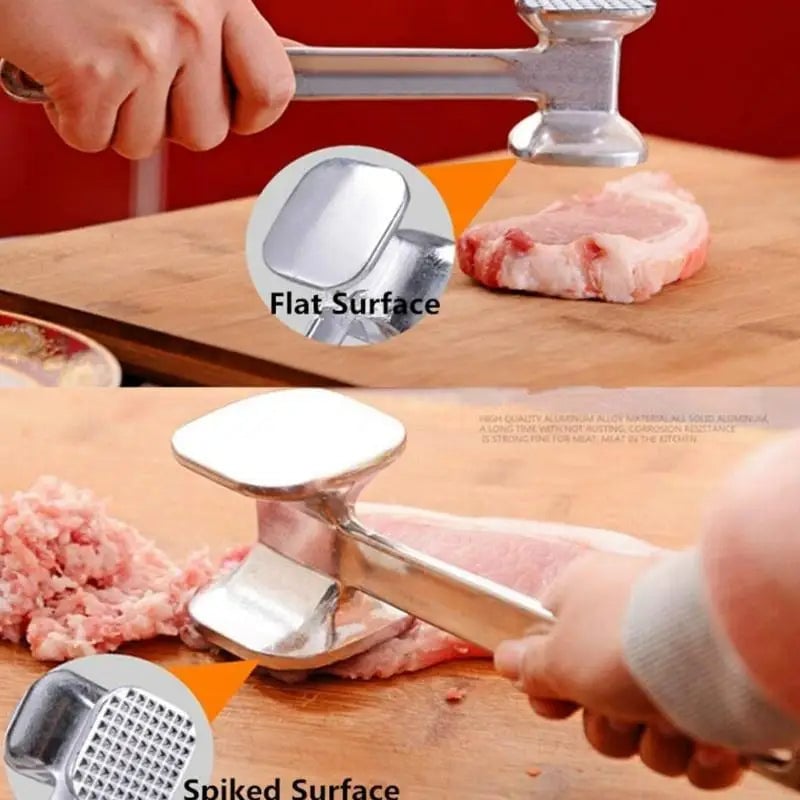 Zinc Alloy Meat Tenderizer Hammer - Heavy Duty Mallet for Beef Steak
