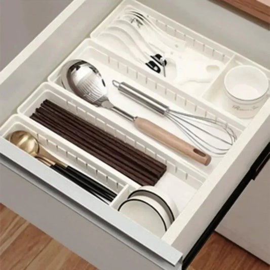 Adjustable Kitchen Drawer Organizer with Divider Cutlery Storage
