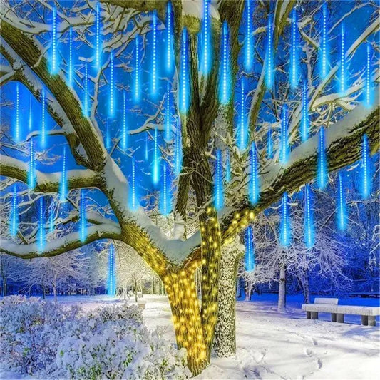 Battery Powered Meteor Shower Christmas Lights - 8 Tubes 192 LED