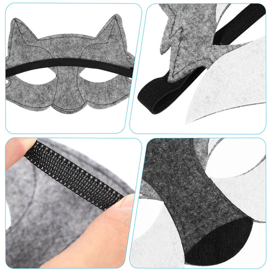 Kids Wolf Eye Half Face Masks 3-Pack Cosplay Costume Party Props