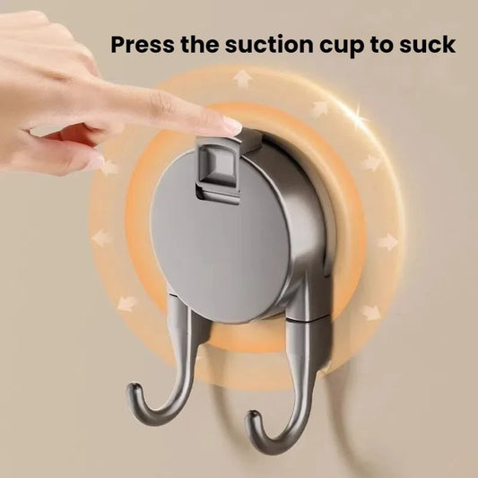 Strong Suction Cup Hooks No Drill Dual Hook Bathroom Kitchen