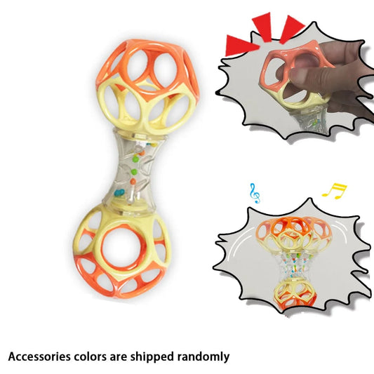 Baby Teether Rattle Barbell Toy - Safe BPA-Free 3+ Months