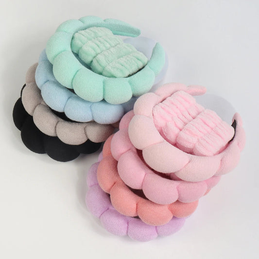 Microfiber Spa Headband Set - Face Washing Scrunchie Wristbands