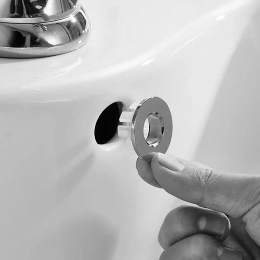 Sink Overflow Cover Chrome Finish Bathroom Drain Protector 3Pcs