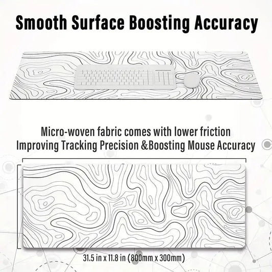 Large Gaming Mouse Pad - Extended Desk Mat with Stitched Edges