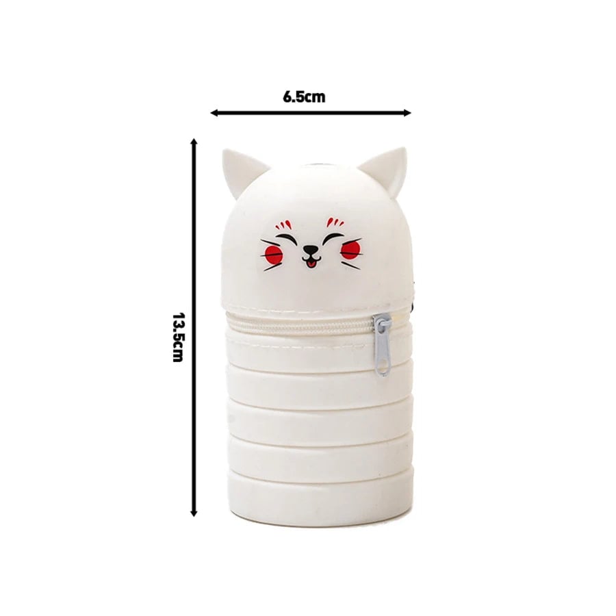 Foldable Silicone Cartoon Animal Pencil Case Desk Organizer Pouch