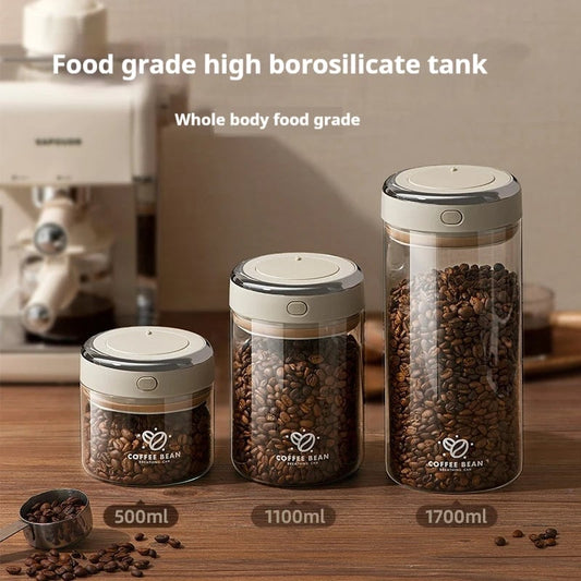Vacuum Sealed Coffee Bean Storage Jar with Date Tracker & Valve