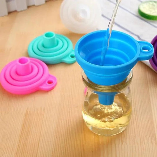 Mini Foldable Silicone Funnel - Collapsible Portable Kitchen Tool