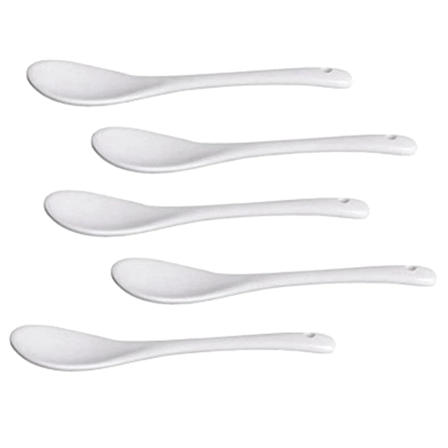 White Porcelain Egg Spoons Set 20PCS Coffee Dessert Mocha Serving
