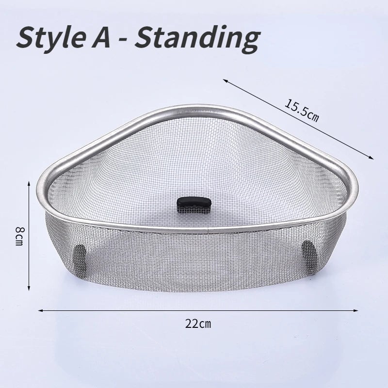 Stainless Steel Triangle Drain Basket Food Filter Kitchen Sink