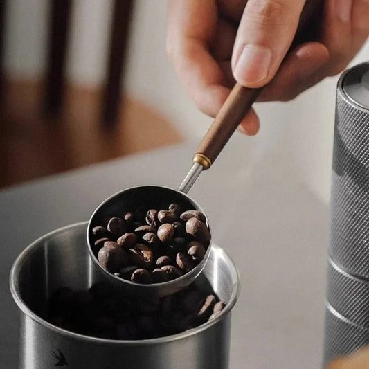 25ml Walnut Wood Handle Stainless Steel Coffee Measuring Scoop