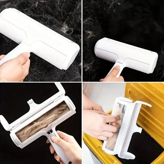 Pet Hair Remover Roller Self-Cleaning Base Dog Cat Fur Tool