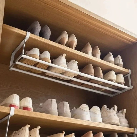 Under-Shelf Shoe Rack Organizer | Layered Space-Saving Holder