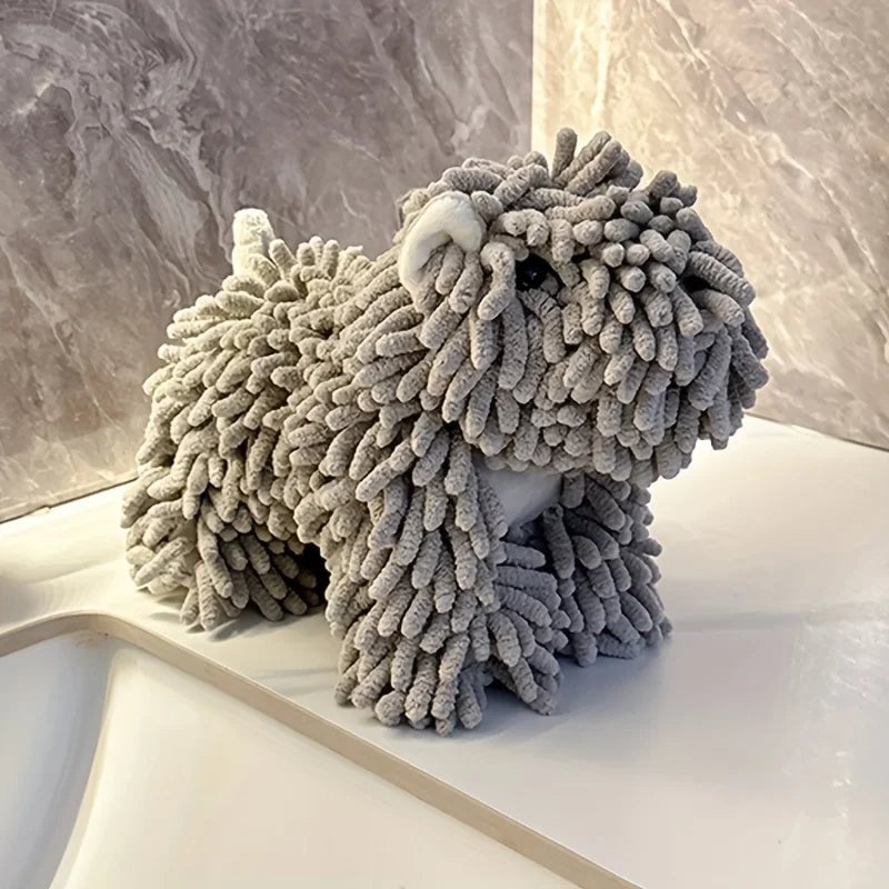 Wall Mount Puppy Shaped Hand Towel - Kitchen Bathroom Absorbent
