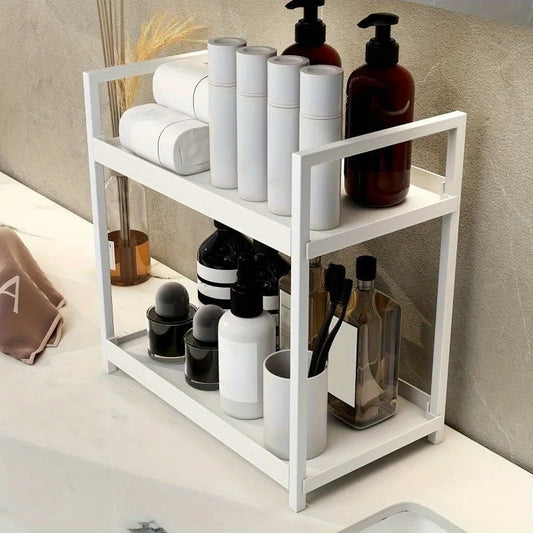 2-Tier Countertop Organizer - Cosmetic Storage Rack for Bathroom