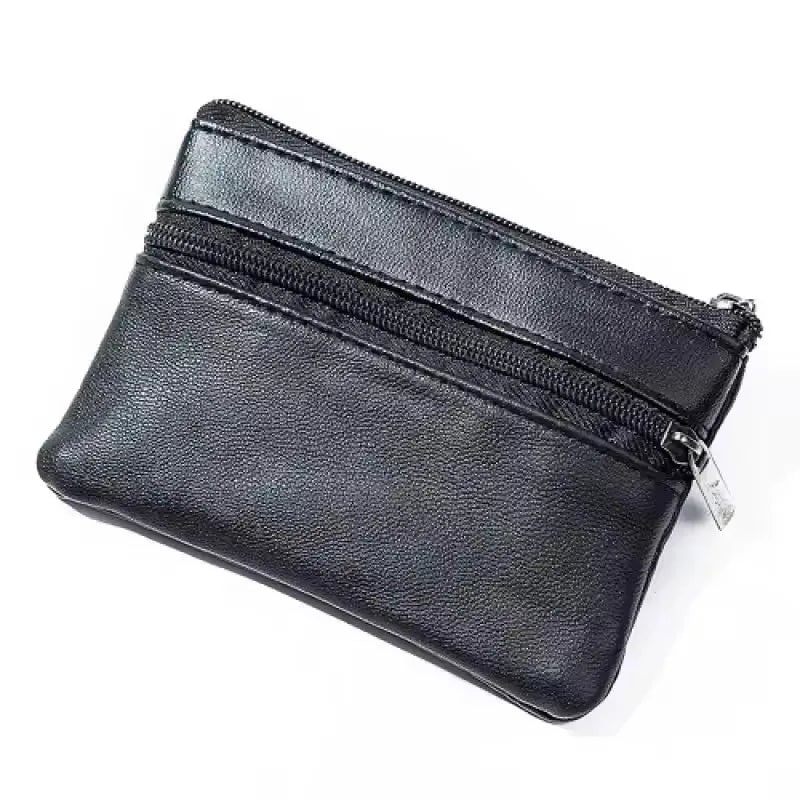 Compact Zipper Coin Purse - Unisex Small Wallet for Change & Cards