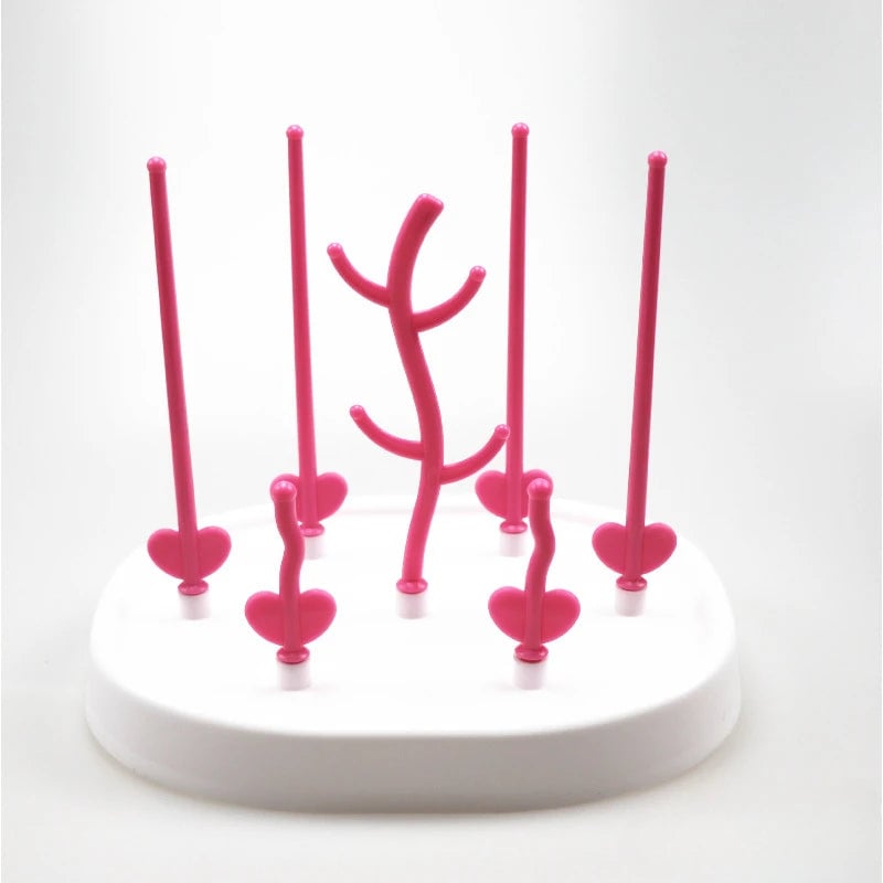 Tree Shape Baby Bottle Drying Rack with Pacifier Holder Storage