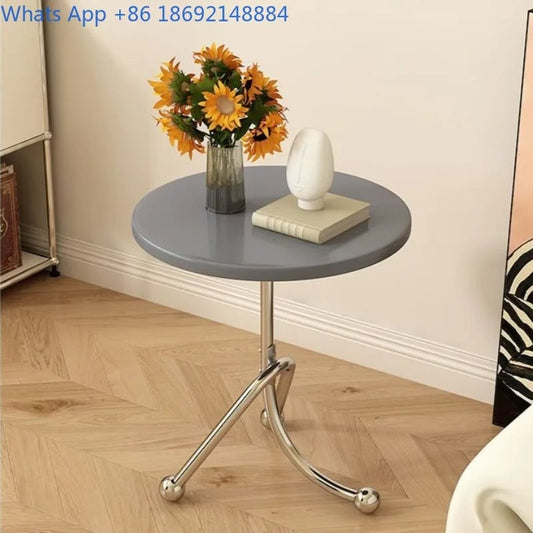Stainless Steel Round Medieval Style Small Table Cafe Balcony