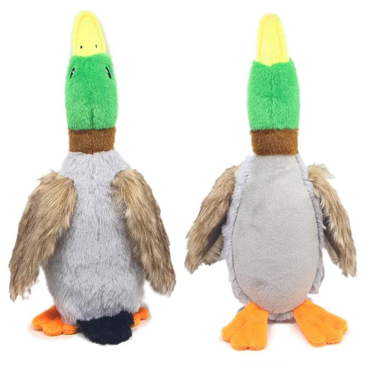 Plush Duck Squeaky Dog Chew Toy with Rope - Dental Cleaning Sound