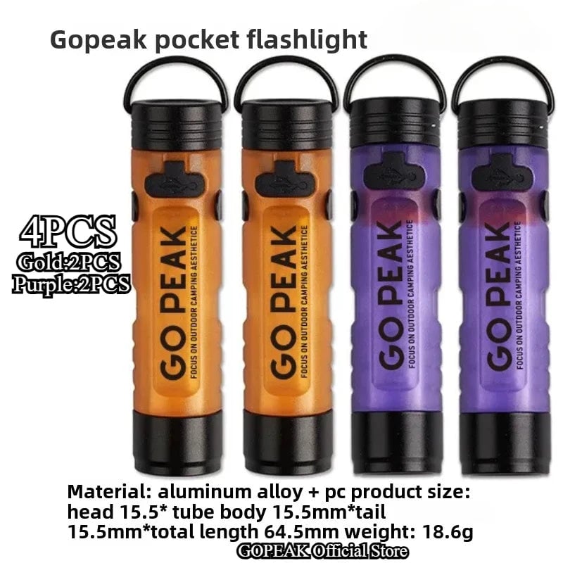 GOPEAK Mini LED Flashlight 5050 Pocket Keychain Clip Emergency Light