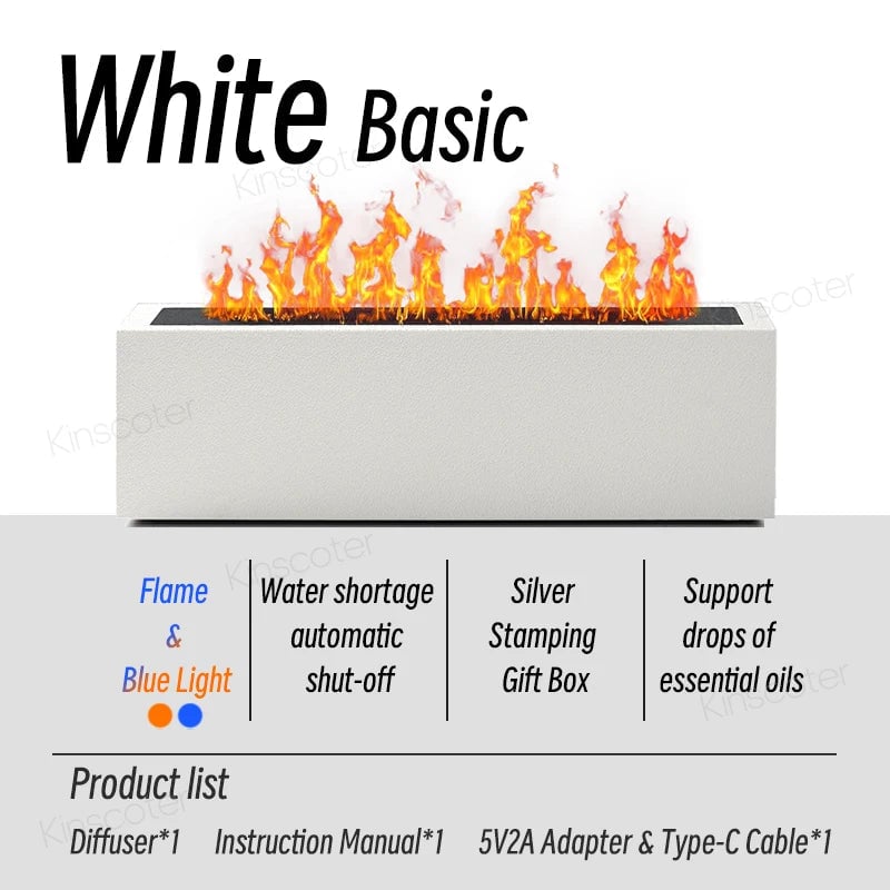 Ultrasonic Cool Mist Humidifier LED Flame Aroma Diffuser 300ml