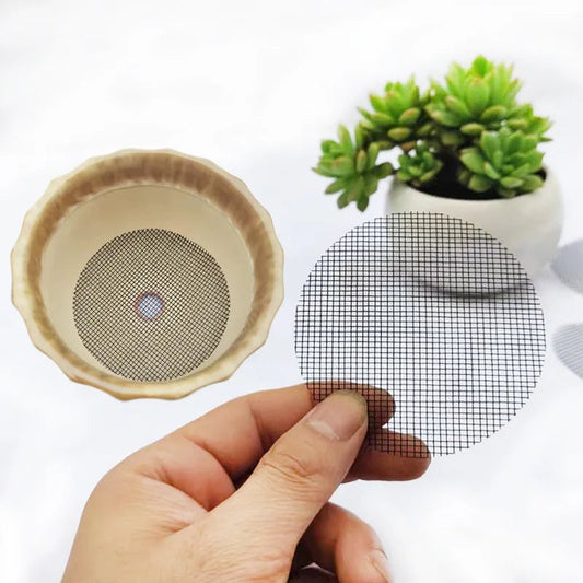 50pk Round Drainage Hole Screen Mats - Plant Pot Filter Guards
