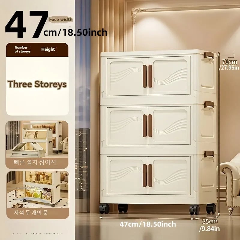 Foldable Storage Box Clear Door - Durable Organizer Clothes Books