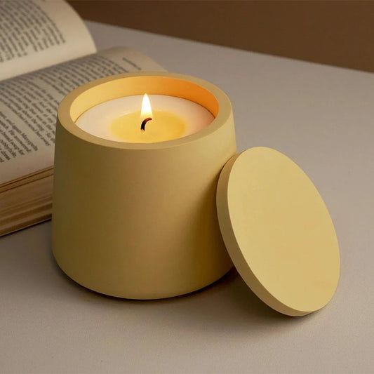 Round Candle Jar Silicone Mold with Lid - DIY Epoxy Resin Casting
